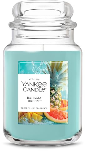 Yankee Candle Bahama Breeze, Scented Candle, 22oz Large Jar with up to 150 Hour Burn Time, Giftable, Birthdays