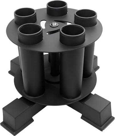 AHTAPFON Barbell Holder,Vertical Barbell Storage Rack Holds 5 Bars,360° Rotation Barbell Stand for Home Gym,Fits 2″ inch Olympic Bars,Curl Bars,Triceps Bars