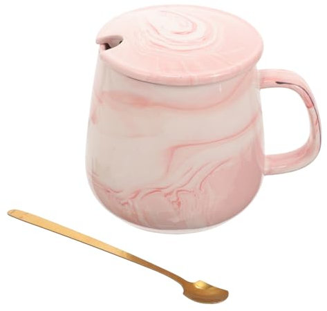 CONGARTENO taza de desayuno a prueba de fugas tazas de café largo Taza de agua taza de café cortada taza de café de porcelana taza de leche latté tazas cerámica rosa
