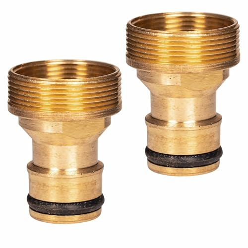 Universal Brass Kitchen Tap Connector - Leak-Proof Hose Adapter for Sink Mixer Taps, 3/4 & 1/2 Inch Indoor Hose Pipe Fitting, Secure Quick-Connect Adapter for UK Kitchen & Garden Tap Compatibility