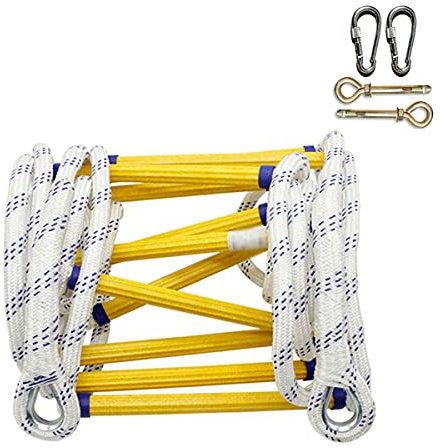 Rope Ladder,Rope Ladder,Emergency Ladders Safety Ladder Fire Escape Emergency Escape from Window and Balcony with Hooks/5M