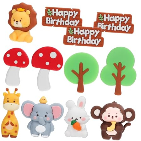 GARIOUANS Ebene Kuchenfiguren Satz Cupcake Topper Mit Dschungeltieren Weich Und Sicher Babyparty Tortendekoration Für Mehrstöckige Kuchen