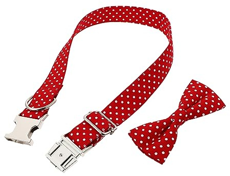 Gatuida Hundehalsband mit Abnehmbarem Schleifen Bow Tie Baumwollhalsband für Hunde und Katzen Hautfreundlich Verstellbar für Tägliche Nutzung und Party Dekoration
