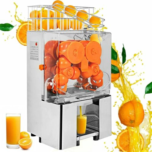 XSDAJSD Exprimidor de Jugo automático de masticación Lenta de 120 W, exprimidor de Naranjas Comercial (22-30 Unidades/min), para Naranjas de 4 a 8 cm, zumos, cítricos y Pomelo.