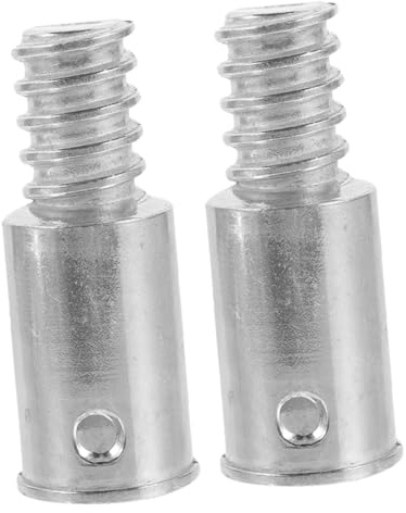 DONFAMDS 2pcs Replacement Extension Pole Adapter Stainless Steel Broom Handle Threaded End for American Thread Connector Tips for Metal Poles Easy Installation for Household and Commercial