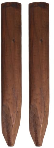 IWOWHERO 2 Pezzi Bordura per Aiuole in Legno Impregnato Pali da Giardino Resistenti per Recinzione Fioriera e Delimitazione Prato Naturale