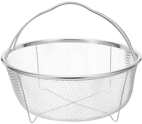 SHINEOFI Cestino per Friggere in Acciaio Inossidabile con Supporto Piedi Multifunzionale per Cottura Vapore e Scolatura Verdure Resistente e Facile da Pulire