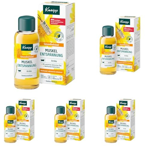 Kneipp Gesundheitsbad Muskel Entspannung - Badeöl mit wertvollem Extrakt der Arnika & ätherischen Ölen aus Cabreuva, Rosmarin & Pinus-Arten - belebt & tut gut nach körperlicher Anstrengung - 100ml
