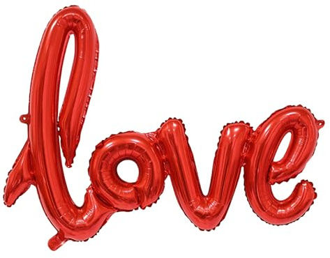 Love Palloncino rosso, XXL Love Heart Palloncino in pellicola, decorazione di fidanzamento, matrimonio, palloncini a elio, set di decorazioni per San Valentino, anniversario