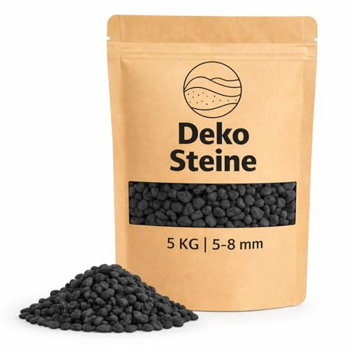 Deko-Granulat schwarz als farbige Streudeko - 5 kg kleine Deko-Steine Ø 5-8 mm für Gläser, Vasen