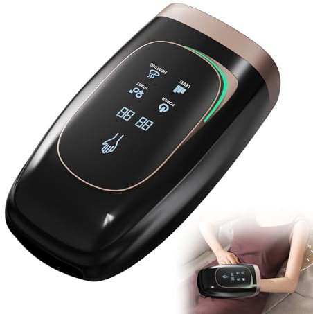 Masajeador de mano eléctrico con calor constante y presión Airbag, 5 intensidades, masajeador de manos relajantes recargable USB, aparato de masaje eléctrico para cansancio manos (B - negro)