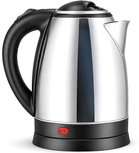 Retoo Wasserkocher 1.8L Wassertank, Elektrischer Teekocher 1500W, Reisewasserkocher, Wasser Kocher für Haushalt, Küche, Kaffee, Kräuterbrauen, Electric Kettle, Silber-Schwarz