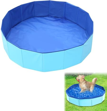 Piscine pour Animaux,Petite Piscines pour Chien,Mini Pataugeoire pour Bain et Jeux,Bassin de Jeu 50x10 cm pour Chats et Petits Chiens,Peut Être Utilisé comme Pataugeoire pour Chiens,(Bleu)