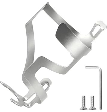 Generisk cykelflaskhållare – dryckeshållare i aluminium – cykelflaskhållare av aluminium – för sport, turer, terrängridning, utomhus, camping, resor, semester, silver, Siehe Beschreibung, Se