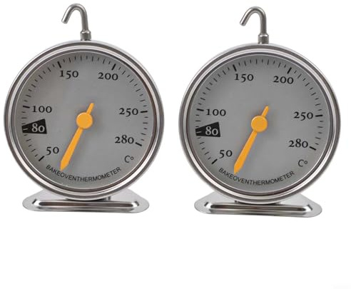 Mechanisches Ofenthermometer mit breitem Bereich von 50–280 °C, große Oberfläche für schnelles Ablesen, ABS-Konstruktion für langfristige Nutzung im Ofen, 2 Stück