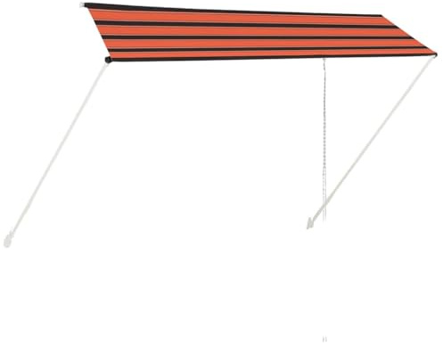 LKJephalotrope Retractable Drop Arm Awning, 350x150cm, Orange Brown
