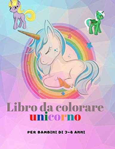 Libro da colorare unicorno per bambini di 3-8 anni