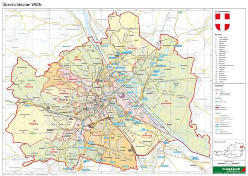 freytag & berndt Poster Wien politisch, A3 1:85.000: Plano