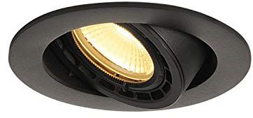 SLV Deckeneinbauleuchte SUPROS 78 / LED Spot, Fluter, Deckenstrahler, Deckenleuchte, Einbau-Leuchte, Innen-Beleuchtung / 3000K 12.0W 700lm schwarz dimmbar