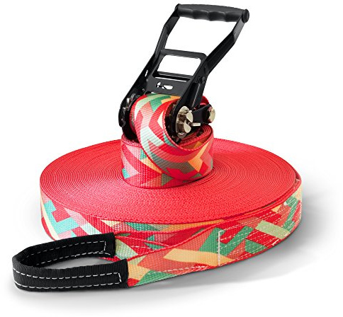 Slackline set, Zig Zag, 35 meter längd, komplett set för barn, nybörjare, avancerade och proffs, inklusive bärväska