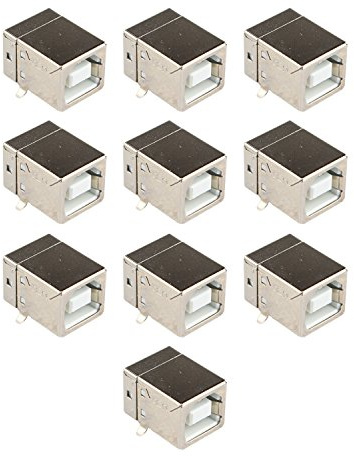 Futheda 10 pcs Micro USB2.0 Prise Jack connecteur Femelle de Type B Port 4 Broches 90 degrés PCB Dip