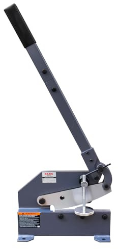 KAKA INDUSTRIAL Sheet Metal Cutter 8-Inch | 0.51 inch Round Bar Capacity | HS-8 Manual Plate Shear Bench-Mounted for Steel Plates and Bars​