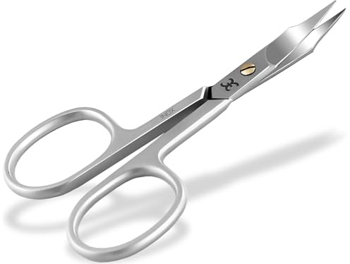 Feine Nagelschere mit Turmspitze Edelstahl Kombischere 9 cm | Fingernagel Fußnagelschere 2 in 1 Schere Nagelhautschere mit scharfer gebogener Schnittfläche für ein gepflegtes Äußeres