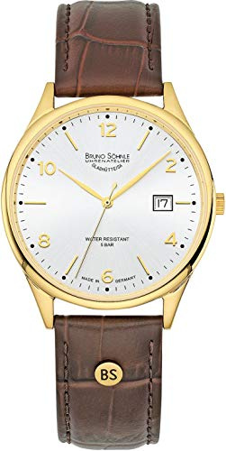 Bruno Söhnle 17-33221-261 Momento III Herren-Armbanduhr, Quarz, Edelstahlgehäuse, Saphirglas, Lederarmband, mit Dornschließe, 5 bar
