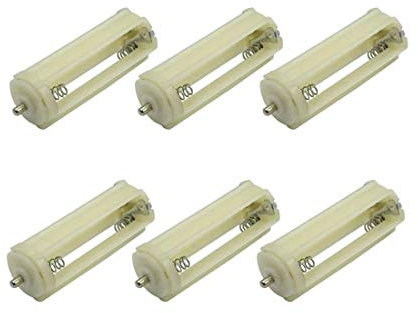 QMseller bnafes Cylindrique Support Batterie Boîtier de Rangement pour 3 x 1.5V AAA Piles Lampe Torche Blanc - (6 Pcs)
