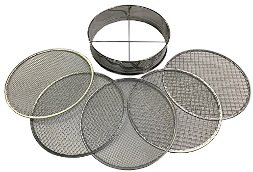Selections Stainless Steel Garden Potting Bonsai Compost Soil Sieve with 5 Filters