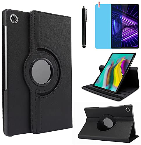 Hülle für Lenovo Tab M10 Plus 10.3 Inch 2020 (TB-X606F TB-X606X), 360 Grad drehbarer Ständer Schutzhülle,Mit Stylus Pen,Bildschirm Film (Black)