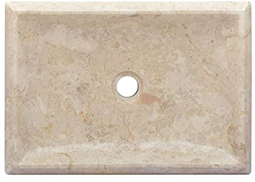 Susany Lavandino Lavabo da Appoggio, Lavabo Bagno, Lavandino Decorativo Lavabo Lavello Stile Naturale in Marmo Crema 50x35x10 cm