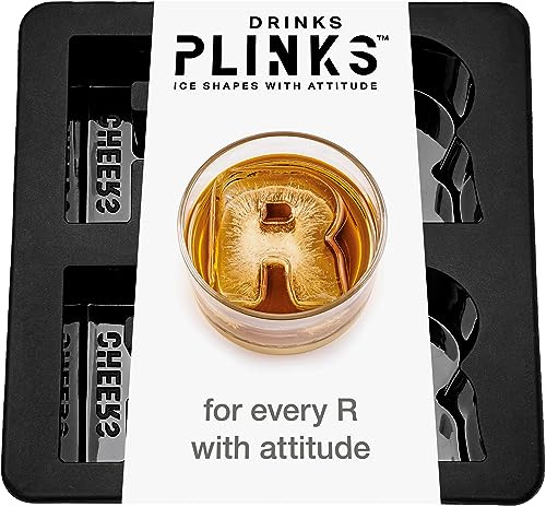 DRINKSPLINKS Stampo in silicone per cubetti di ghiaccio - Lettera R personalizzata Monogramma personalizzato stampi per cubetti di ghiaccio grandi per whisky, bourbon, cocktail e regali personalizzati