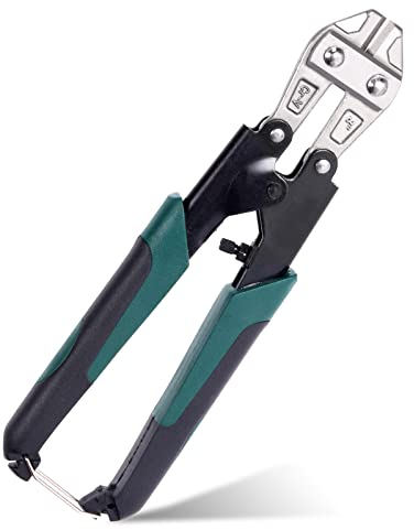 Swpeet 1Pcs 8 Inch Heavy Duty Bolt Cutter Pliers, Wire Breaking Plier with Rubber Black-Green Ergonomic Nonslip Handles, Lock Cutter for Cutting Chain Lock, Cable and Wire Mesh