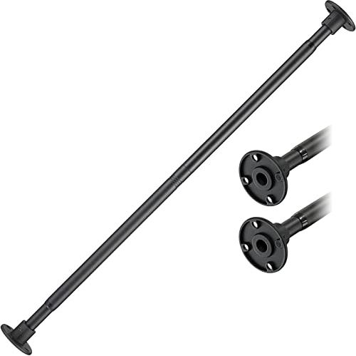 Duschvorhangstange im Eisen Industrieller Stil, 74-163 cm Spring Teleskopstange Duschvorhangstange Ausziehbar für Dusche und Badewanne, inkl Schrauben und Dübeln/Matt-Schwarz