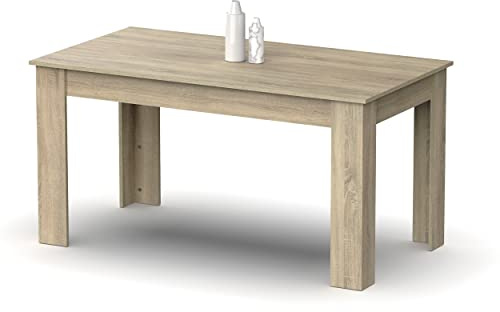 Muebles Pitarch | Tavolo da pranzo, tavolo da salotto o cucina, per 6 persone, rettangolare, 140x80 cm (larghezza x profondità), rovere Cambrian, moderno, elegante, resistente