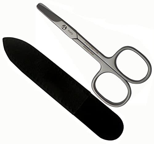 Baby-Nagelschere, gebogen aus rostfreiem Edelstahl #PlasticFree mit umweltfreundlich Lederetui - Tenartis Made in Italy