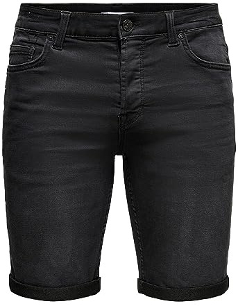 Only & Sons Homme Onsply Reg Blk Jog Sht PK 8581 DNM Noos Short en Jean, Jean Noir, 3XL EU