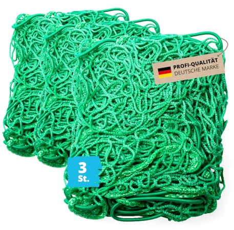 3X Alfa Anhängernetz 2 x 3 m – Ladungssicherungsnetz mit Gummiseil | Profi Qualität - Robustes Netz für Autoanhänger, 45mm Maschenweite, DEKRA-zertifiziertes Transportnetz mit verstärktem Rand