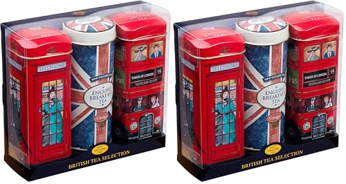 Heritage Tea Selection Triple Tea Tins of 14 Gift Pack Union Jack (Pack of 2)