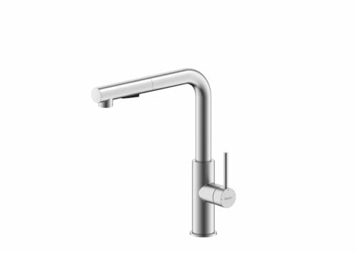 NABER Armatur NAMOR 4 in EDELSTAHL gebürstet mit schwenkbarem Brauseauslauf/Küchenarmatur/Einhebelmischer