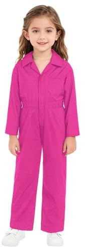 Jugaoge Boys Girls Jumpsuit Overall Mechanic Costume Long Sleeve Overalls Boiler Suit Cargo Coveralls