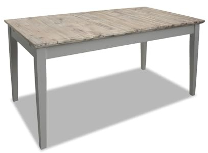 Statement Furniture Florence Extending Dining Table with Acacia Wood Top | Extends 140-200cm | Center Extension Leaves | 5 Colour Options (dove grey)