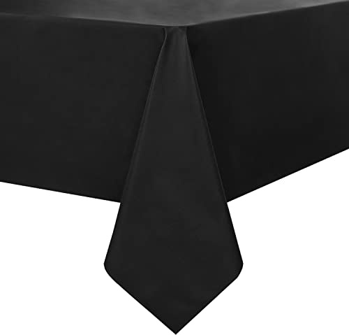 Romanstile Tovaglia antimacchia 240x140 cerata da esterno nera tovaglie in PVC 8-10 Posti in plasticata impermeabile per matrimonio, compleanno, festa,hotel,bar,tavolo da pranzo, tavolo da giardino