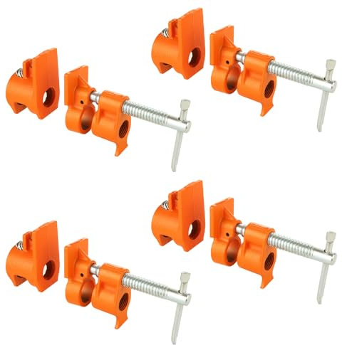 EATHEATY 4 Pack Pipe Clamps for Woodworking - Heavy Duty Wood Gluing Pipe Clamp Set - Woodworking Cast Iron for Assembly or Cuttings, Fixture for 1/2 Inch Pipe