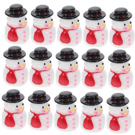 Alipis 20pièces Miniature Bonhommes De Résine avec Chapeaux Décorations De Noël pour Villages Miniatures Figurines Artisanat Hivernal Compactes Et Durables pour Scènes Festives