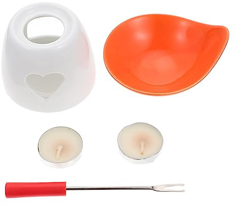 ABOOFAN Elegante Supporto in Ceramica Per Cioccolatini Utensile Per Fondere Il Cioccolato Arancione Per Set Da Fonduta Calderone Casuale