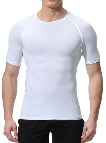 NuCamper Kompressionsskjorta För Män, Kompression Kroppsformare, Kortärmad Löpartröja, T-Shirt, Herr Undertröja, Funktionell Skjorta, Andas Baslager, För Löpning, Träning, Fitness, Bodybuilding, Gym