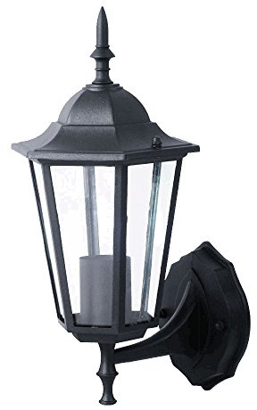 Außenwandleuchte dimmbar mit Fernbedienung Laterne antik Haustürleuchte LED Gartenlampe schwarz, RGB Farbwechsel Aluminium Glas klar, 9W 806lm warmweiß, BxH 17x36 cm