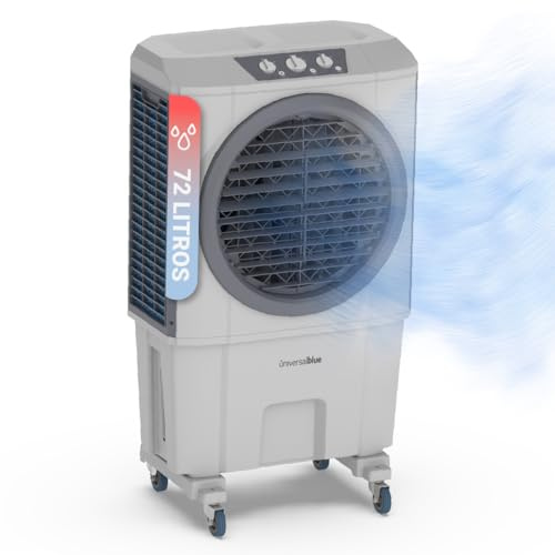 UNIVERSALBLUE Climatizador Evaporativo 72L 6000 m³/h 210W – Enfriador de Aire Portátil con 5 Modos y 3 Velocidades, Refrigeración Natural, Bajo Consumo, con Ruedas, para Estancias hasta 45m²